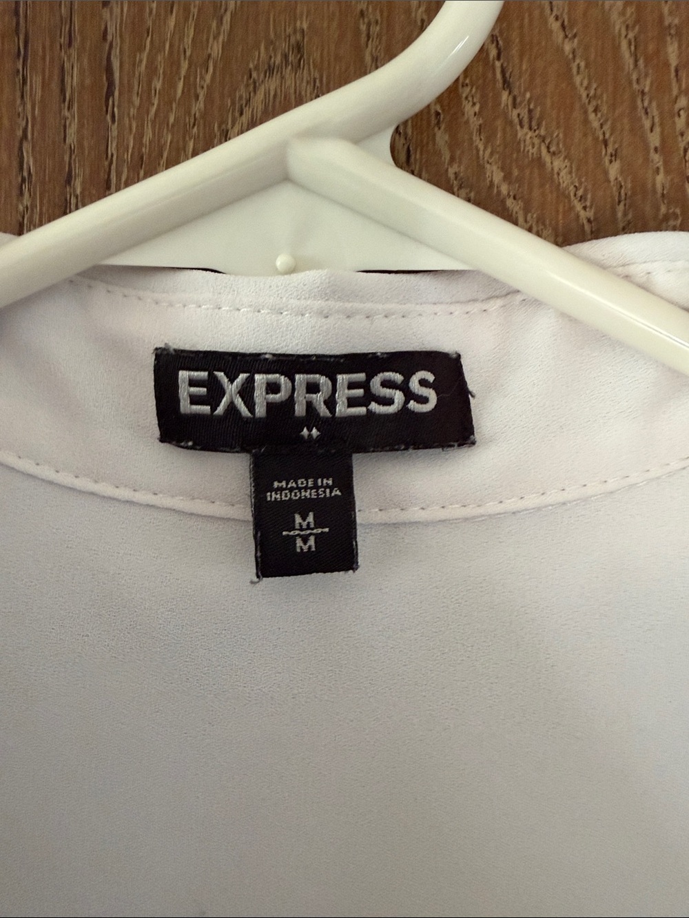 Express White Semi-Sheer Button-Front Blouse - Picture 2 of 10